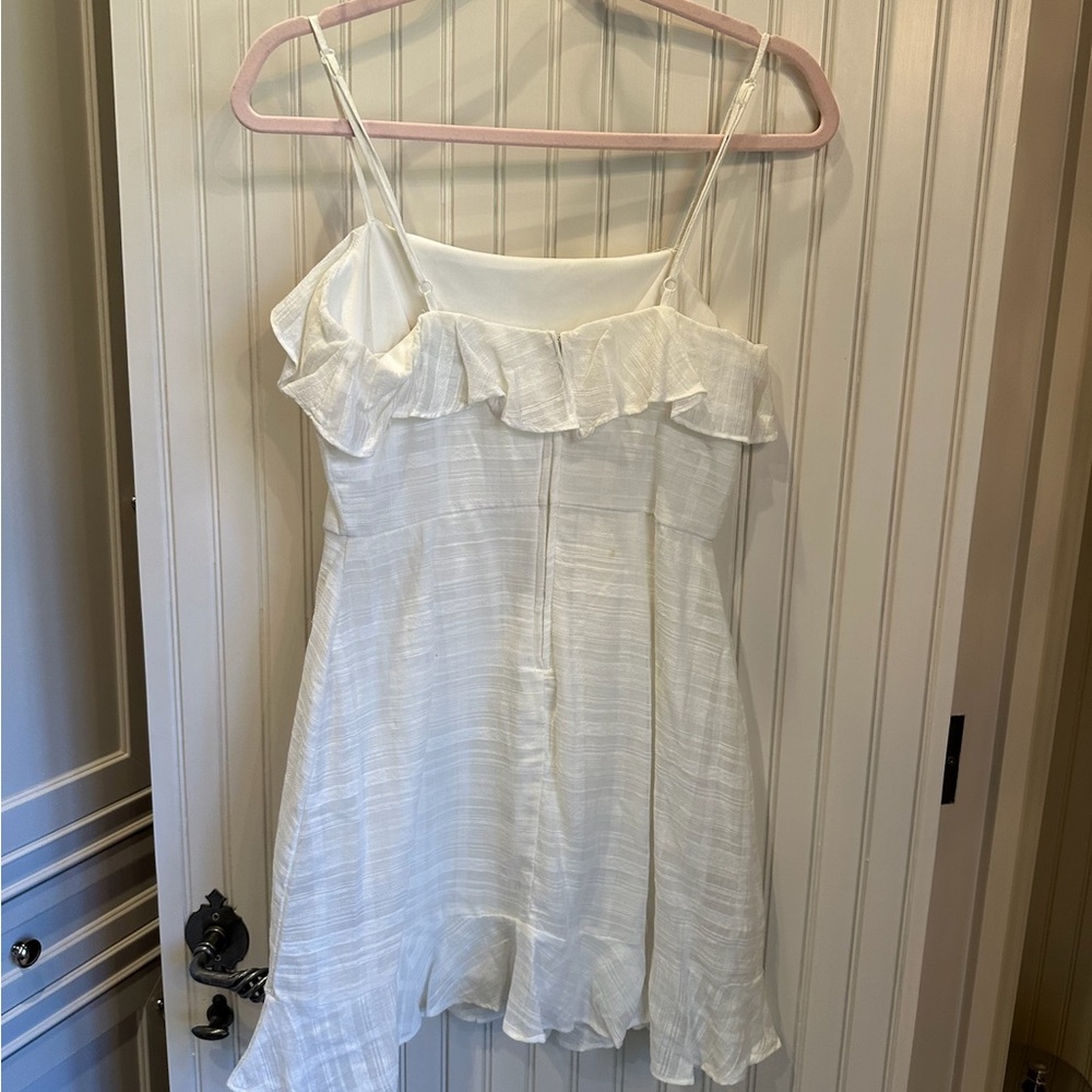 White Ruffle Mini Dress - Picture 2 of 4